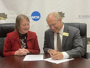 NWU President Darrin Good and York University Provost Shannon Leiden